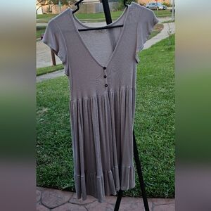 See You Monday Taupe V-Neck Blouse